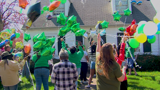 Noah Edwards, community balloon release